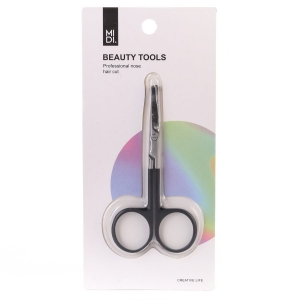 Black anti-skid round beauty scissors