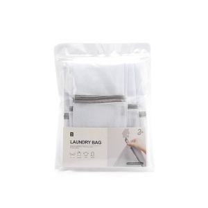 Simple fine mesh laundry bag 3pcs/White