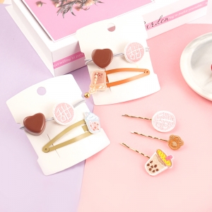 Stationery creative series milk tea bobby pin hair tie/Mixed