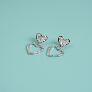 Elegant rhinestone plaid trapezoid earrings/Mixed