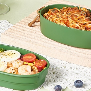 900ml double layer oval lunch box/Mixed