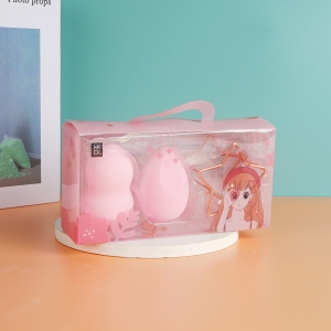 Girl pink beauty blender 2pcs+metal holder