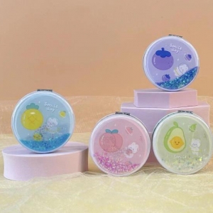 Cartoon Quicksand fruit animal round portable mirror/mixed