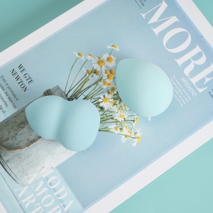 FUFU Global Travel Sky Blue Beauty Makeup Egg 2pcs pack (complimentary egg drag)