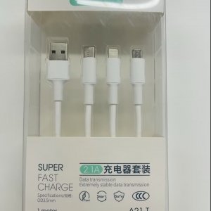 1.2m 3-in-1 data cable/White