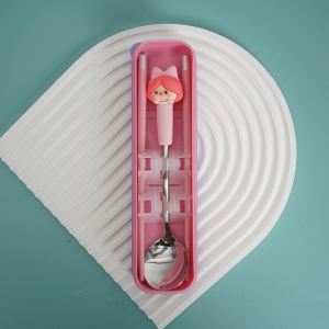 Delicate bow girl tableware set (spoon + chopsticks)/mixed