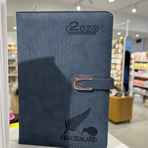 2026 Daily Diary with Button Lock (Dark Grey)